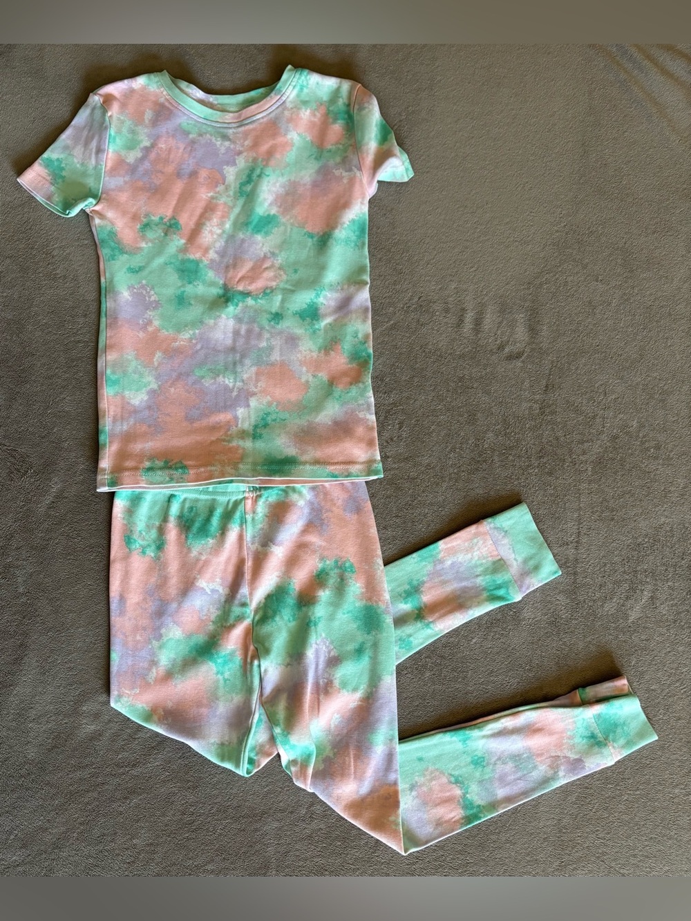 Kirkland Signature Kids Tie-Dye Short Sleeve Pajama Set - Pink, Mint & Lavender